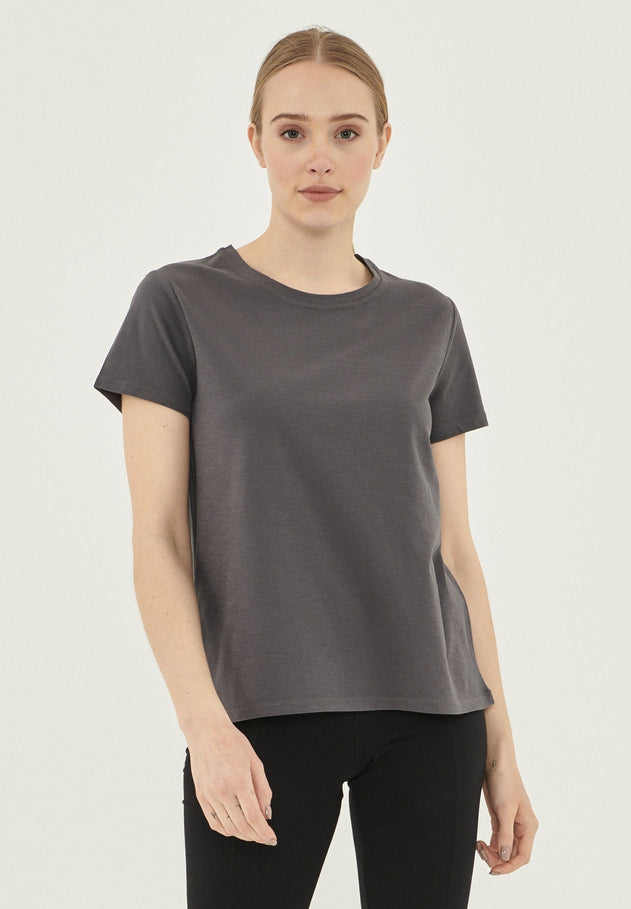 Women's Basic Round Neck T-Shirt Asphalt