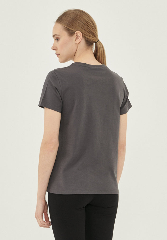 Women's Basic Round Neck T-Shirt Asphalt