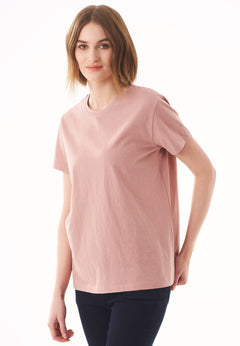 Women's Basic Round Neck T-Shirt Misty Rose