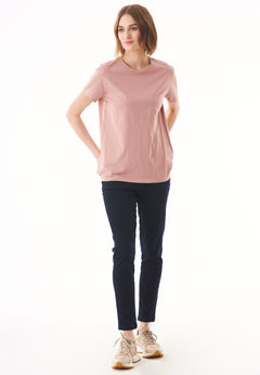 Women's Basic Round Neck T-Shirt Misty Rose