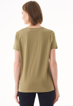 Women's Basic Round Neck T-Shirt Military Olive