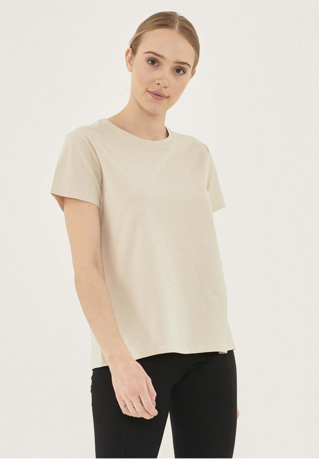 Women's Basic Round Neck T-Shirt Stone