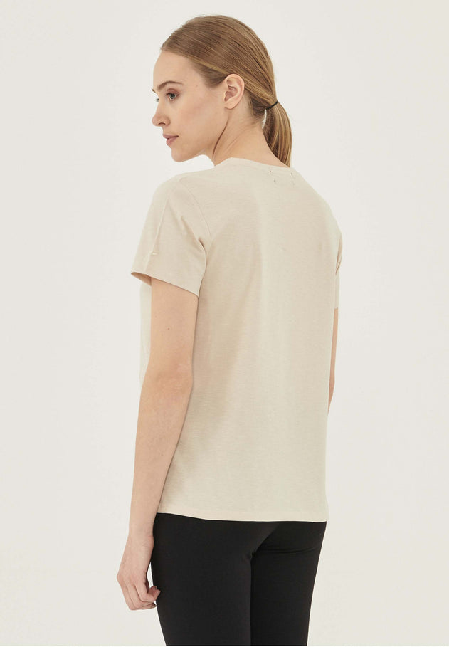 Women's Basic Round Neck T-Shirt Stone