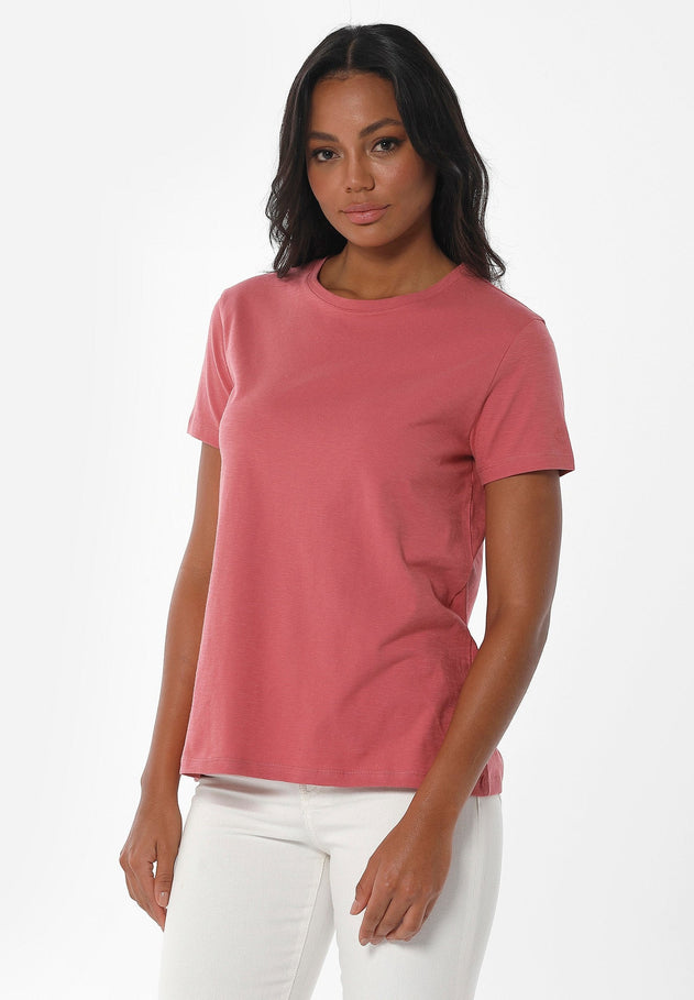 Women's Basic Round Neck T-Shirt Desert Rose