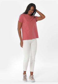 Women's Basic Round Neck T-Shirt Desert Rose