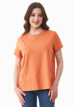 Women's Basic Round Neck T-Shirt Dusty Orange