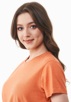 Women's Basic Round Neck T-Shirt Dusty Orange