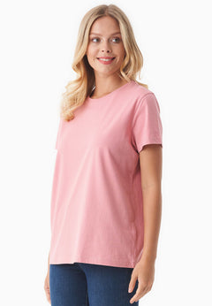 Women's Basic Round Neck T-Shirt Flamingo Pink