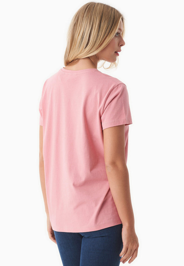 Women's Basic Round Neck T-Shirt Flamingo Pink