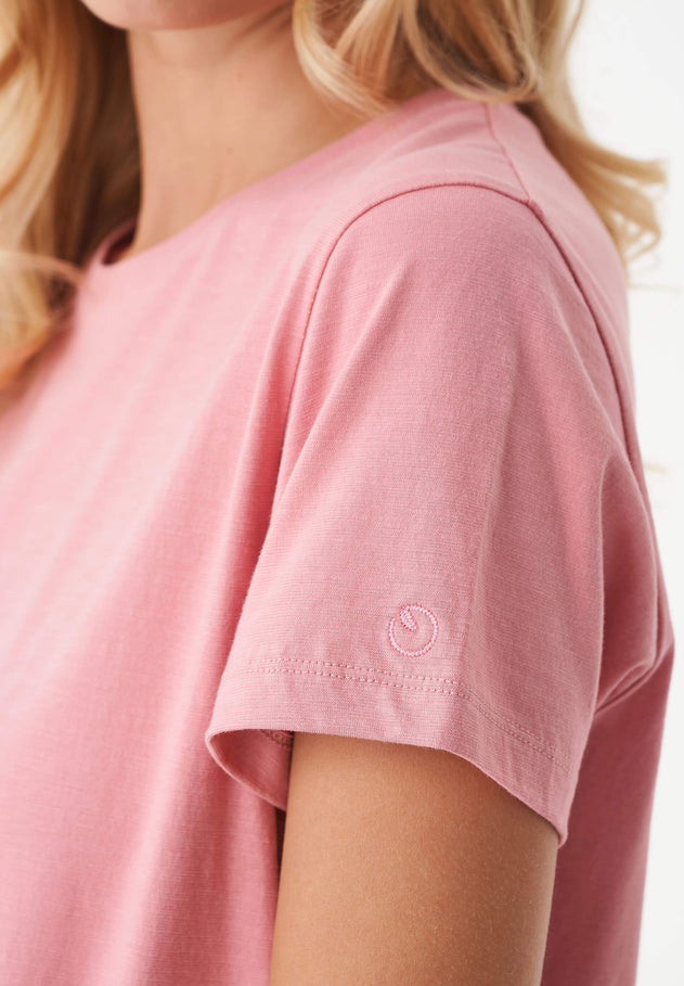 Women's Basic Round Neck T-Shirt Flamingo Pink