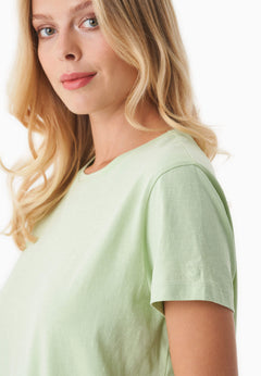 Women's Basic Round Neck T-Shirt Foam Green