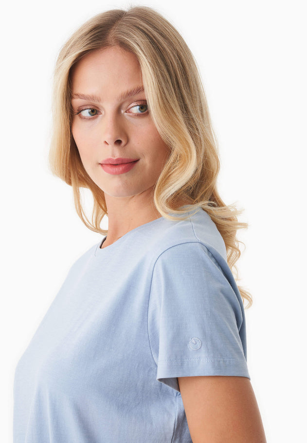 Women's Basic Round Neck T-Shirt Ice Blue