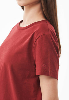 Women's Basic Round Neck T-Shirt Merlot