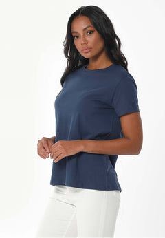 Women's Basic Round Neck T-Shirt Navy