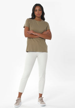 Women's Basic Round Neck T-Shirt Olive