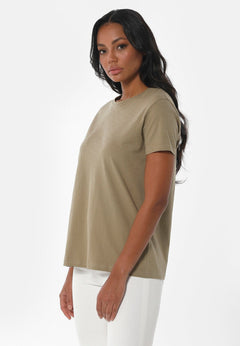 Women's Basic Round Neck T-Shirt Olive