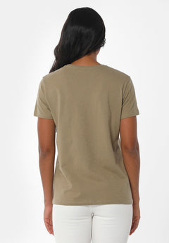 Women's Basic Round Neck T-Shirt Olive