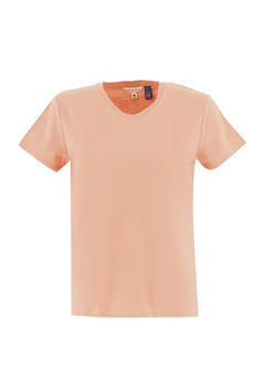 Women's Basic Round Neck T-Shirt Peach