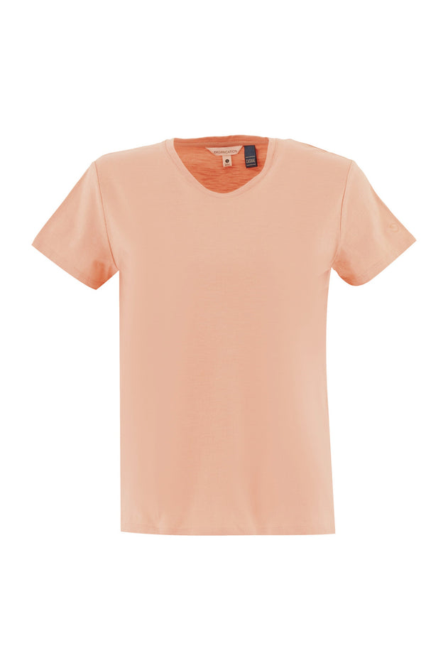 Women's Basic Round Neck T-Shirt Peach