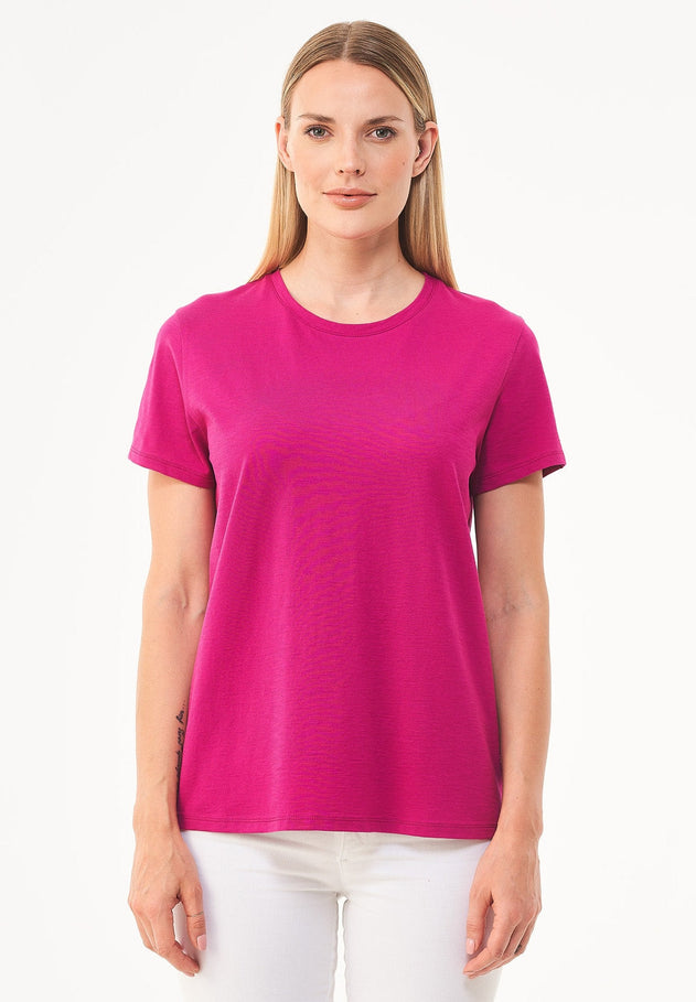 Women's Basic Round Neck T-Shirt Raspberry Pink