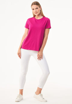 Women's Basic Round Neck T-Shirt Raspberry Pink