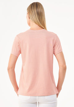 Women's Basic Round Neck T-Shirt Salmon Pink