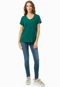 Women's Basic V-Neck T-Shirt Deep Emerald