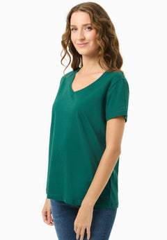 Women's Basic V-Neck T-Shirt Deep Emerald