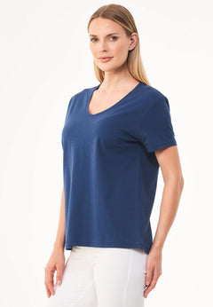 Women's Basic V-Neck T-Shirt Navy