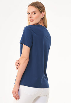 Women's Basic V-Neck T-Shirt Navy