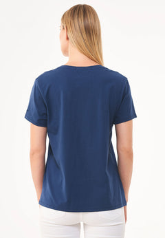 Women's Basic V-Neck T-Shirt Navy