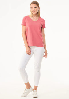 Women's Basic V-Neck T-Shirt Desert Rose