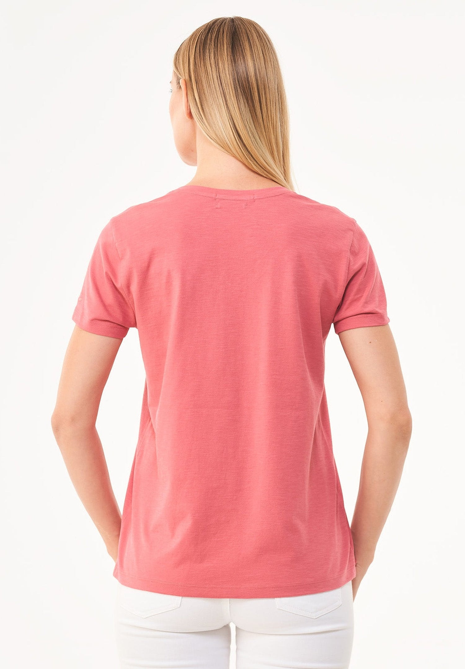 Women's Basic V-Neck T-Shirt Desert Rose