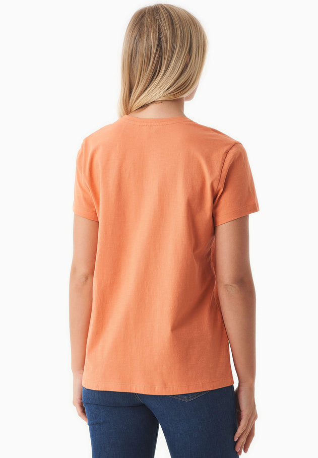 Women's Basic V-Neck T-Shirt Dusty Orange