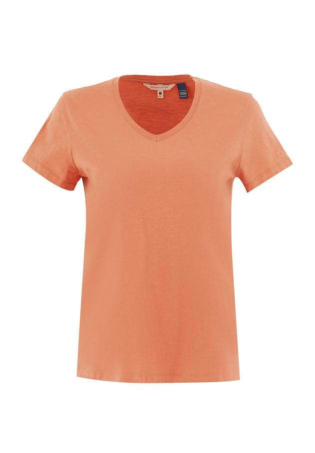 Women's Basic V-Neck T-Shirt Dusty Orange