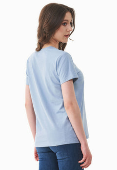 Women's Basic V-Neck T-Shirt Ice Blue