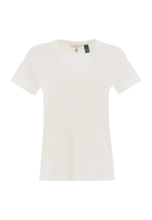 Women's Basic V-Neck T-Shirt Off White