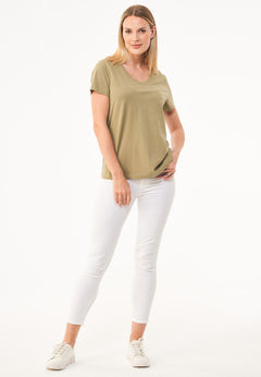 Women's Basic V-Neck T-Shirt Olive