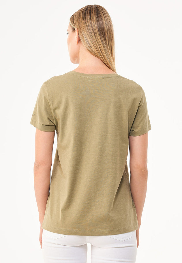 Women's Basic V-Neck T-Shirt Olive