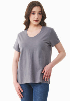 Women's Basic V-Neck T-Shirt Shadow