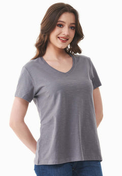 Women's Basic V-Neck T-Shirt Shadow