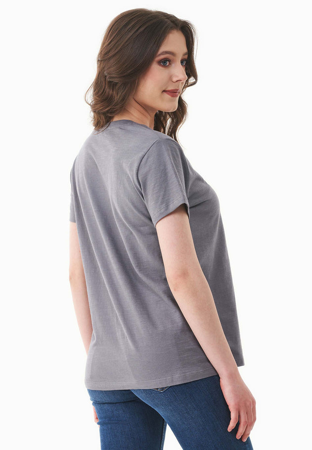 Women's Basic V-Neck T-Shirt Shadow