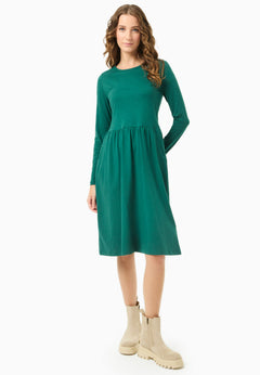 Long-Sleeved Jersey Dress Deep Emerald Green
