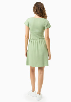 Slub Jersey Dress With Side Pockets Fern Green