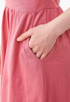 Slub Jersey Dress With Side Pockets Desert Rose