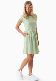 Slub Jersey Dress With Side Pockets Foam Green