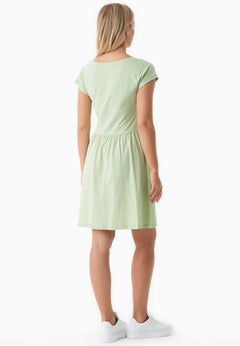 Slub Jersey Dress With Side Pockets Foam Green