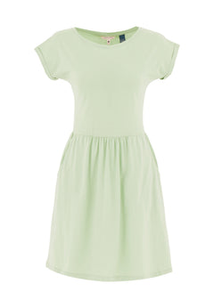 Slub Jersey Dress With Side Pockets Foam Green