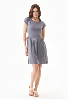 Slub Jersey Dress With Side Pockets Shadow