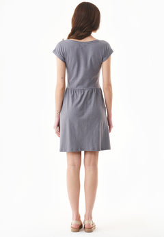 Slub Jersey Dress With Side Pockets Shadow